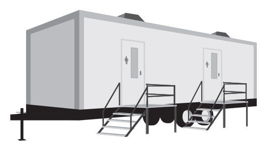 Need a way to bring in extra restrooms for an event?  This trailer will accomodate 1-3 private stalls per unit.