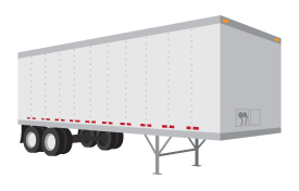 Semis are enclosed trailers that are mounted to a tractor in the front, using a fifth wheel and a kingpin. Semi Trailers are only supported by their rear wheels.