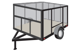The trash trailer will help carry debris or other unwanted waste away from your site.