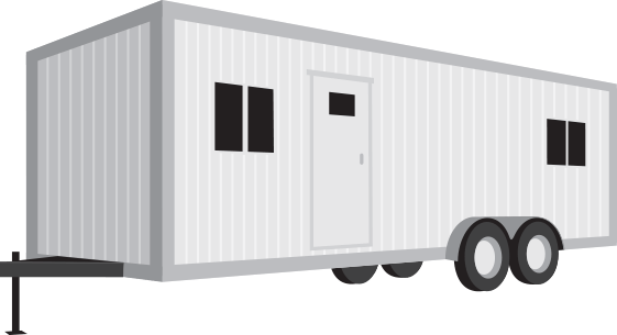 Towable office trailers provide mobile office space for your business or on-site convenience while providing comfortable protection from the elements. 