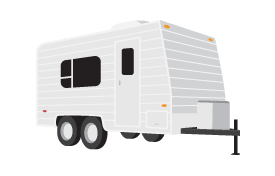 Available in fifth wheel and travel trailer versions, this towable RV has a built-in garage specifically designed to haul your 